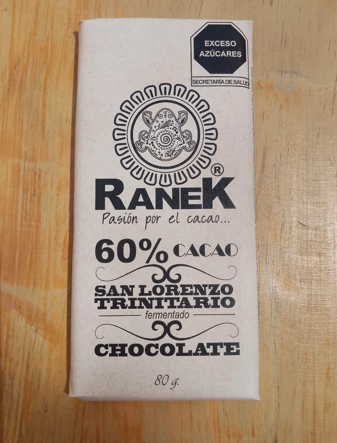 Barra de chocolate 60% cacao