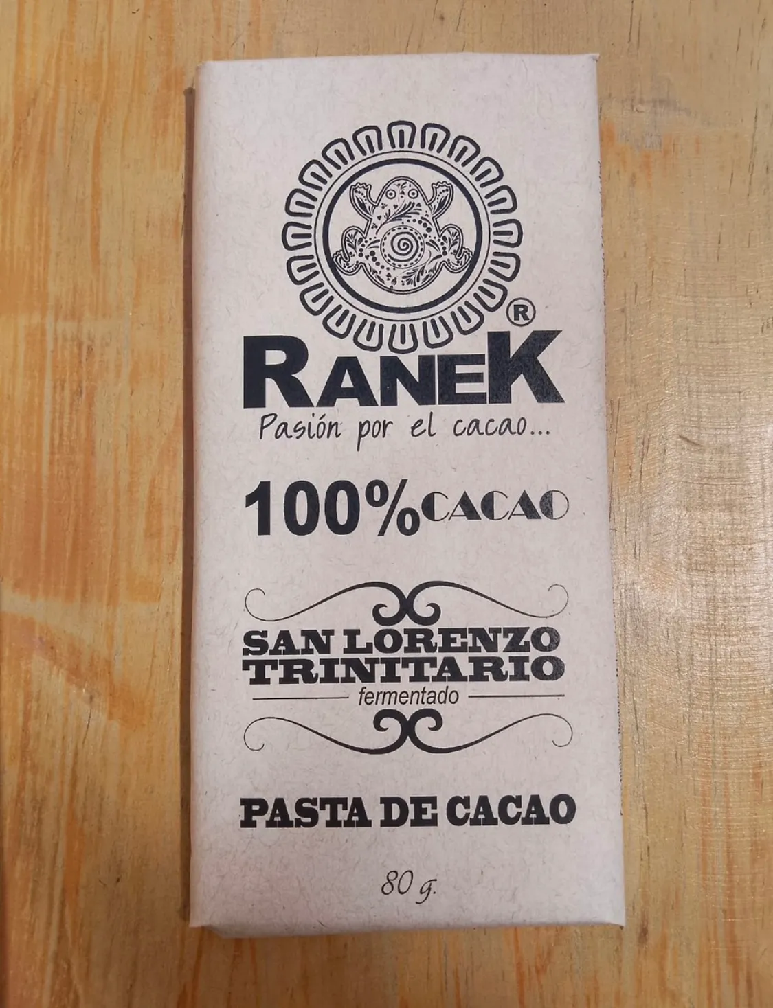 Barra de chocolate 100% cacao