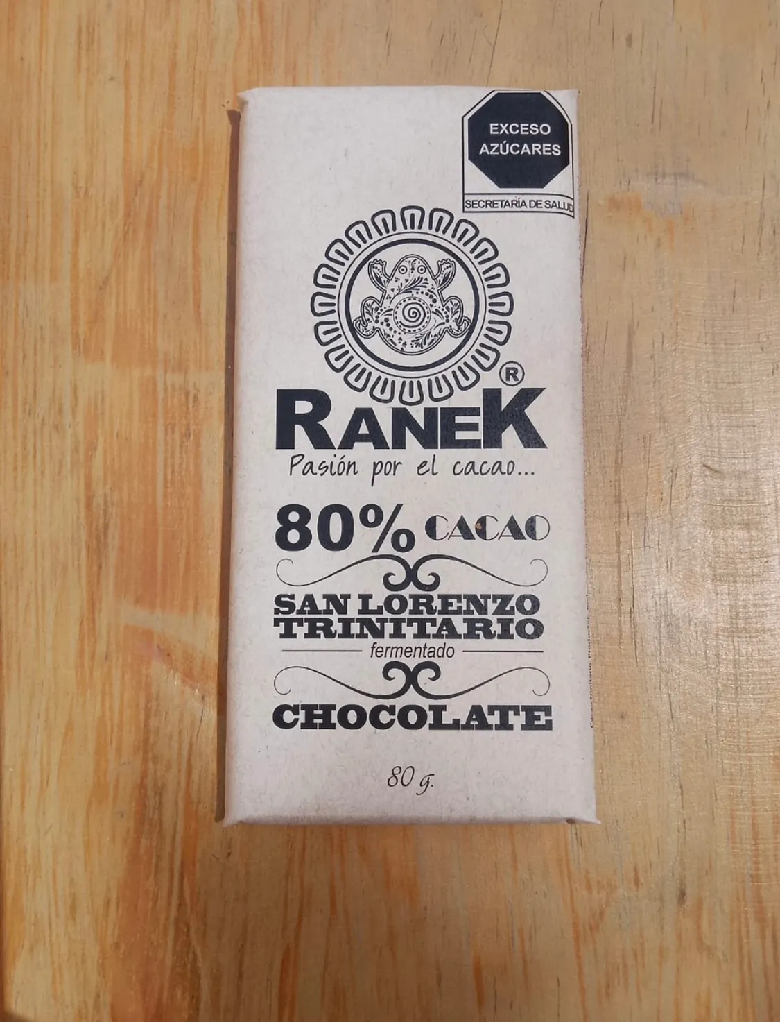 Barra de chocolate 80% cacao